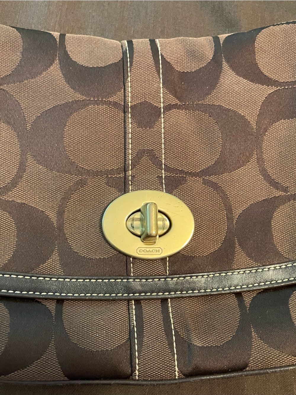 Coach Ergo Y2K Chocolate 24c Signature Flap Shoulder Bag 1257 - Picture 7 of 15